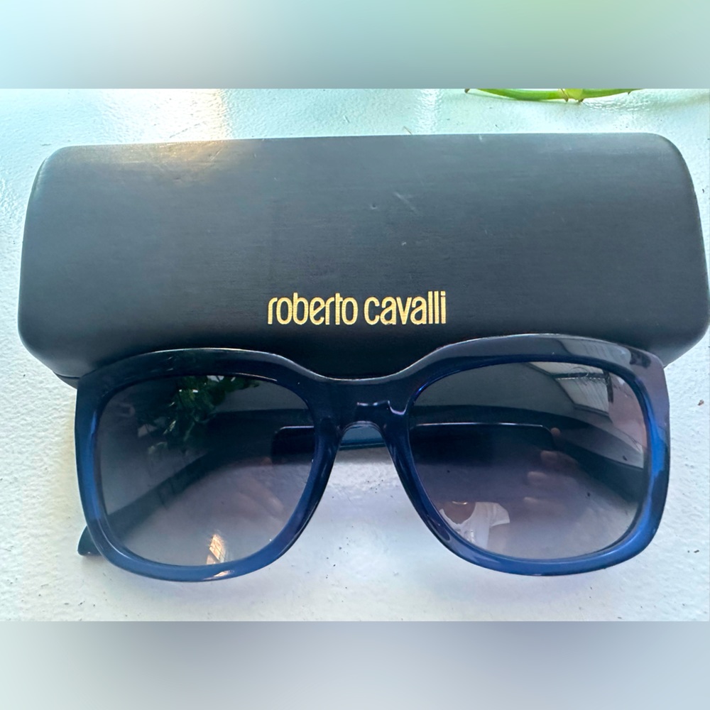 Gently Worn Robert Cavalli Blue Sunglasses